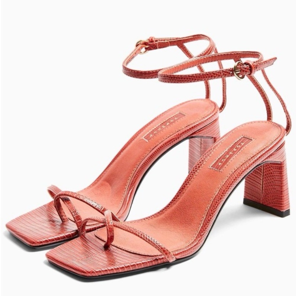 Topshop Nature Strappy Block Heel Sandals.